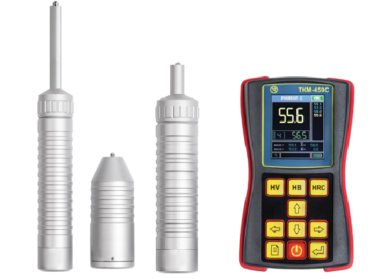 UCI hardness tester with probes for checking the hardness of metals